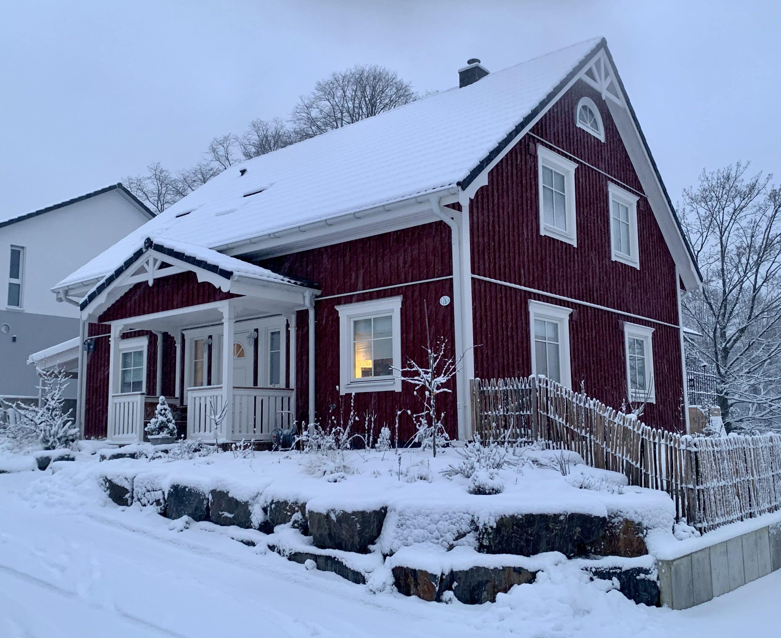 Unser Schwedenhaus im Winter